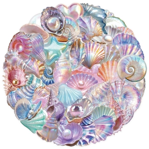 50 Pcs colorful iridescent seashell stickers with pearl shells and starfish for decoration