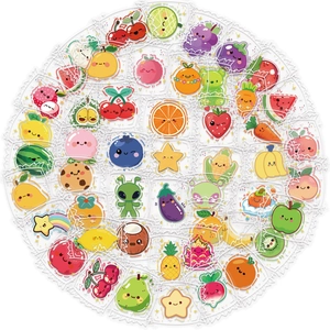 50pcs Kawaii waterproof fruit and vegetable cartoon stickers for DIY journal decor