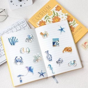 Autocollants esthétiques thème océan pour DIY journaux et scrapbooking