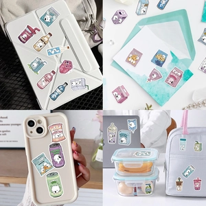 Lot de 50 stickers fantômes mignons nourriture et boissons pour ordinateurs