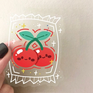 50pcs Cartoon Wrapped Candy waterproof PET stickers with cute cherry illustrations