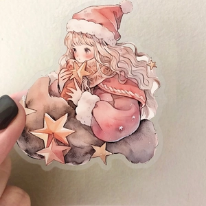 Waterproof 50-piece fairy tale watercolor girl PET stickers for DIY scrapbooking decor