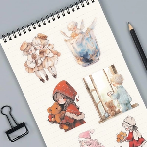 52 pieces of waterproof cartoon watercolor fairy tale stickers for DIY journals