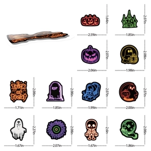 50 pieces of neon Halloween stickers featuring pumpkins and ghosts for water bottles