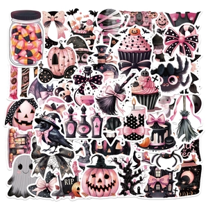 Autocollants Halloween Rose Noir Imperméables Dessin Animé Décalcomanies en Vinyle pour Ordinateur Portable Gourde Guitare Skateboard Cadeau