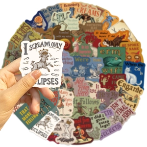 Retro medieval surrealist graffiti stickers for guitars and laptops 50 pieces set