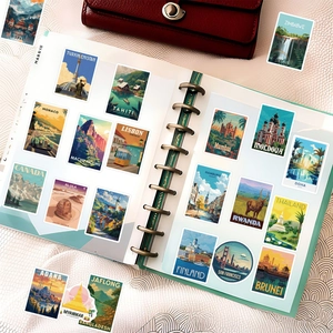100pcs world travel landmark graffiti stickers for laptop luggage DIY decor