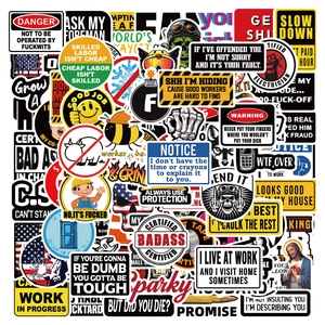Wasserdicht PVC Graffiti Aufkleber Arbeitsplatz Humor Warnzeichen Cartoon Vinyl Aufkleber Für Laptop Skateboard Helm DIY Dekoration