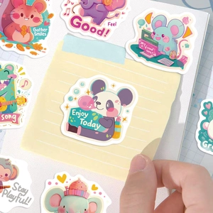 50 autocollants animaux mignons pour enfants DIY déco imperméable téléphone et carnets