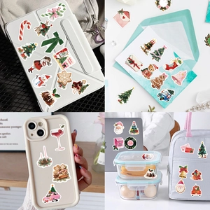 Set de 50 pegatinas de Navidad en PVC para decorar maletas y portátiles