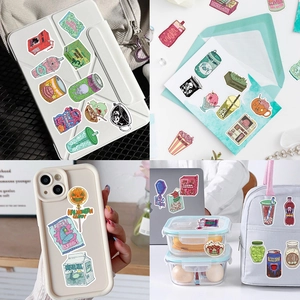 50 pieces of cartoon zombie food stickers for Halloween party and DIY laptop decoration