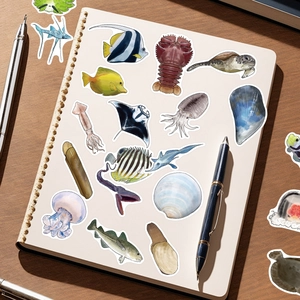 50 autocollants de poissons de mer réalistes et étanches pour décoration de bricolage