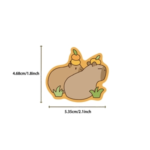 Lot de 50 autocollants PVC Capybara mignons pour journaux DIY avec mesures de taille