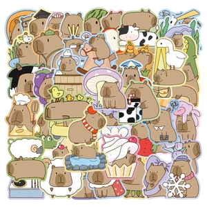 Cute Cartoon Capybara Stickers Waterproof PVC Matte Decals For DIY Scrapbooking Laptop Phone Case Stationery Decor