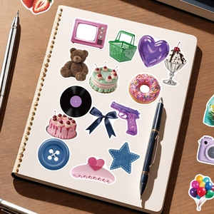 50pcs Y2K style aesthetic stickers for DIY scrapbooking and laptop decoration