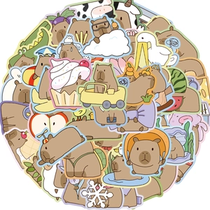 50pcs cute cartoon Capybara PVC stickers for planners and DIY laptop decoration