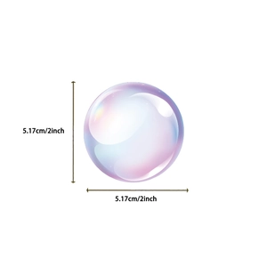 Dreamy 2-inch iridescent bubble PET sticker with clear holographic finish for DIY decor