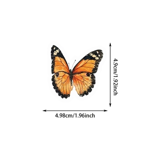 Vibrant watercolor butterfly DIY sticker with size guide 4.9cm for scrapbooking decor