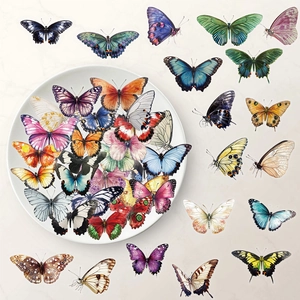 Vibrant waterproof butterfly stickers set in diverse colors for DIY scrapbooking decor