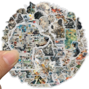 50 adesivi artistici in PET stile collage per la decorazione di valigie fai da te