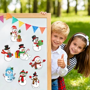Autocollants de bonhomme de neige de Noël pour enfants avec 8 puzzles créatifs et festifs