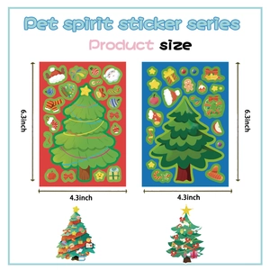 Lot de 8 autocollants créatifs de sapin de Noël pour jeux et fêtes de fin d'année