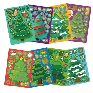Lot de 8 autocollants créatifs arbre de Noël avec motifs festifs de dessins animés variés