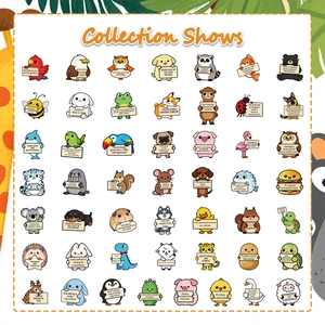 Collection de 56 autocollants d'animaux mignons avec citations motivantes pour bagages et DIY