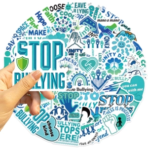50pcs waterproof anti-bullying stickers with Be Kind and Unity Day positive slogans