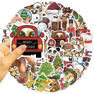 50pcs waterproof Christmas party stickers for DIY guitar and luggage decoration