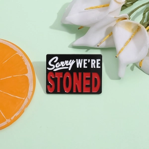 Funny Alloy Enamel Pin Collection Sorry We Are Stoned I Swing Both Ways Sword Badge For Clothes Backpack Accessory Jewelry
