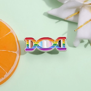 Creative Science Biology Rainbow DNA Helix Enamel Pin Alloy Double Helix Badge Jewelry Brooch For Clothes Bag Accessories