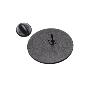 Support de broche rond noir mat avec fermoir en caoutchouc pour pins et bijoux DIY