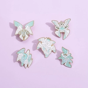 Seraphim Angel Enamel Pin Alloy Wings Heart Eye Lapel Badge Cartoon Mythical Brooch For Clothes Bag Women Men Jewelry