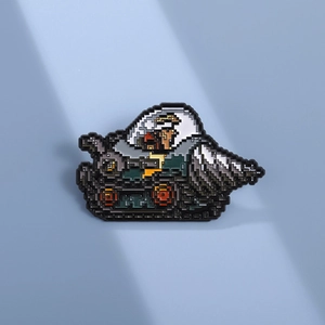 Pixel art enamel tank eagle pin with high-quality zinc alloy for bags and hats