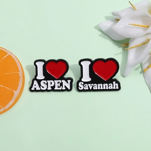 Zinklegierung Emaille Herz Pin I Love ASPEN Savannah Brief Abzeichen Brosche Für Kleidung Rucksack Souvenir Schmuck