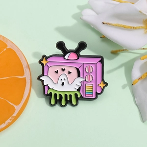 Cartoon Süß Ghost TV Emaille Brosche Pin Legierung Einbrennlack Abzeichen Für Rucksack Kleidung Zubehör Schmuck Geschenk