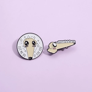 Funny Borzoi Dog Meme Enamel Pin Set Cartoon Long Nose Dog Brooch For Backpack Clothes Decoration Alloy Lapel Pin Jewelry Gift