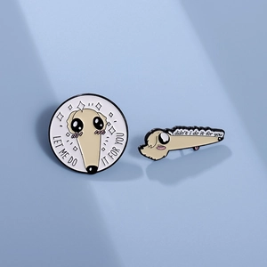 Funny borzoi dog enamel pins set with let me do it for you text on blue background
