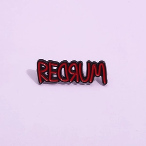 Redrum Mirror Murder Letter Enamel Pin Horror Movie The Shining Inspired Alloy Brooch Drip Font Lapel Pin For Bags Clothing