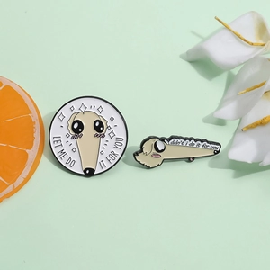 Cute Cartoon Borzoi Long Nose Dog Enamel Pin Badge Funny Meme Jewelry Gift Didn't I Do It For You Let Me Do It For You