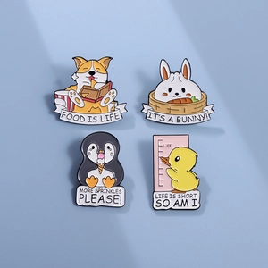 Cute Cartoon Funny Animal Enamel Pin Set Zinc Alloy Enamel Brooch Badge For Women Men Clothes Bag Backpack Accessories