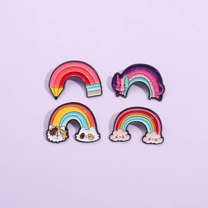 Niedliche Cartoon Regenbogen Katze Bleistift Emaille Brosche Pin Legierung Persönlichkeit Abzeichen Für Rucksack Kleidung Deko