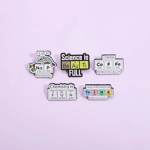 Creative Alloy Periodic Table Enamel Brooch Individual Geometric Cartoon Lapel Pin Science Pun Badge For Clothes Backpack Accessories Gift Unisex