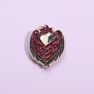 Anime Attack On Titan Enamel Brooch Wings Of Liberty Metal Badge Cartoon Character Heart Shaped Pin For Backpack Clothing