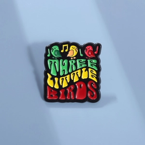 Vintage Reggae Stil Three Little Birds Musik Emaille Pin Brosche Legierung Tier Musiknote Buchstabe Reversnadel Für Unisex Schmuck