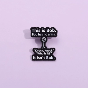 Broche Humoristique En Alliage Avec Motif This Is Bob Épinglette Noire Amusante Pour Sacs À Dos Et Vestes Bijou Décoratif Pour Vêtements