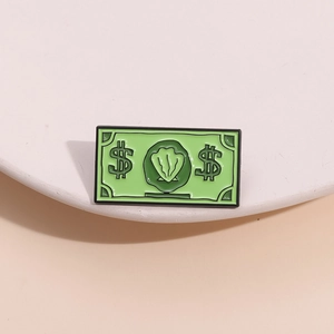 Broche en Émail Argent Vert Créatif Dessin Animé Motif Coquillage Krabby Patty King Alliage de Zinc Badge pour Vêtements Bijoux