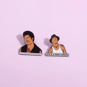 Blood In Blood Out enamel lapel pins set featuring iconic movie characters and quotes