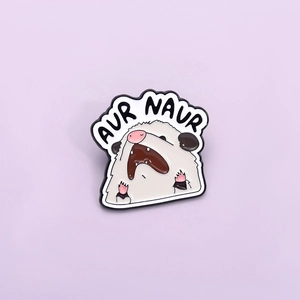Aur Naur Opossum Enamel Pin Funny Cartoon Animal Brooch Alloy Baking Varnish Badge For Backpack Clothes Accessories Jewelry